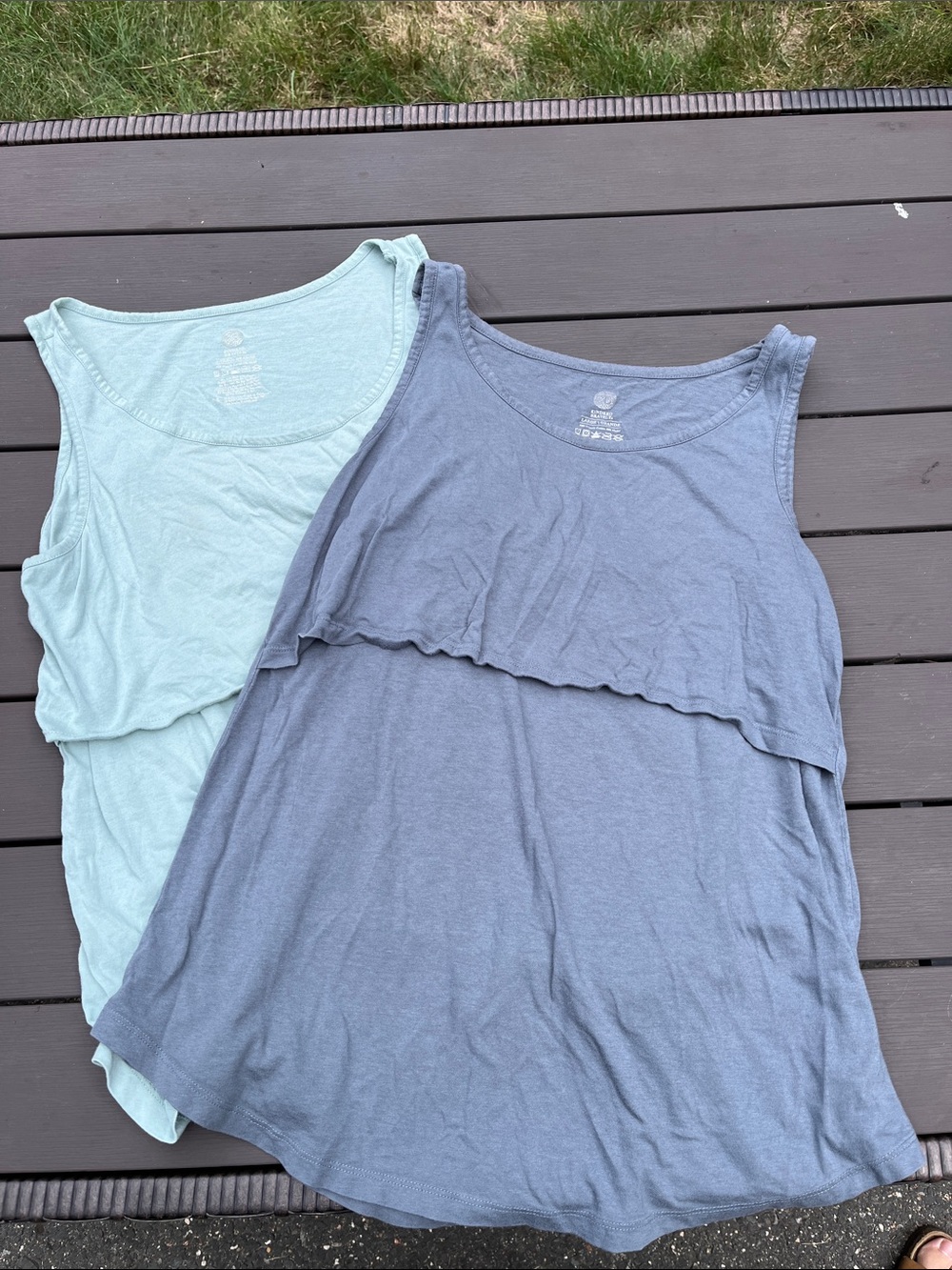 Kindred Bravely Nursing Tank Top Set of 2 - Light Mint and Slate